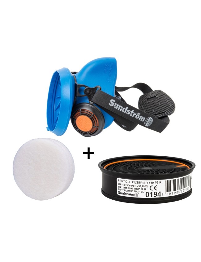 Zestaw ochronny Sundstrom: półmaska SR 100 + SR 221 + SR 510