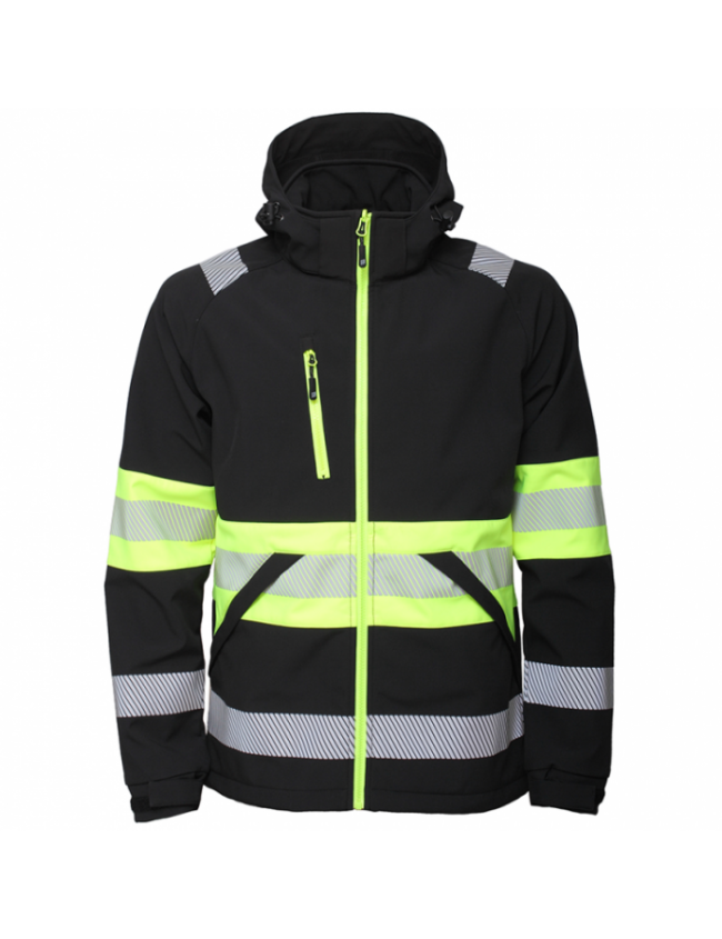 Signalinė softshell darbo striukė Bosafety Valencia C1
