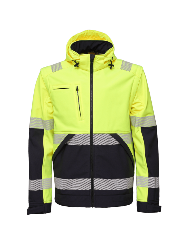 Signalinė softshell darbo striukė Bosafety Valencia C2