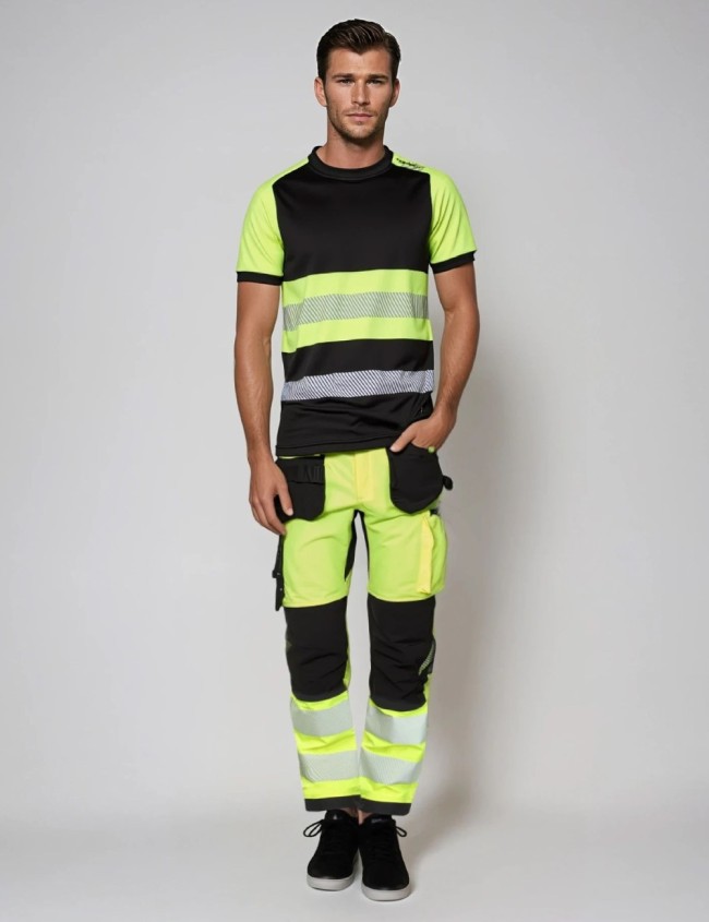 Signalinės darbo kelnės Bosafety Tension Plus