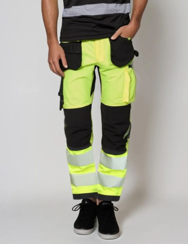 Signalinės darbo kelnės Bosafety Tension Plus