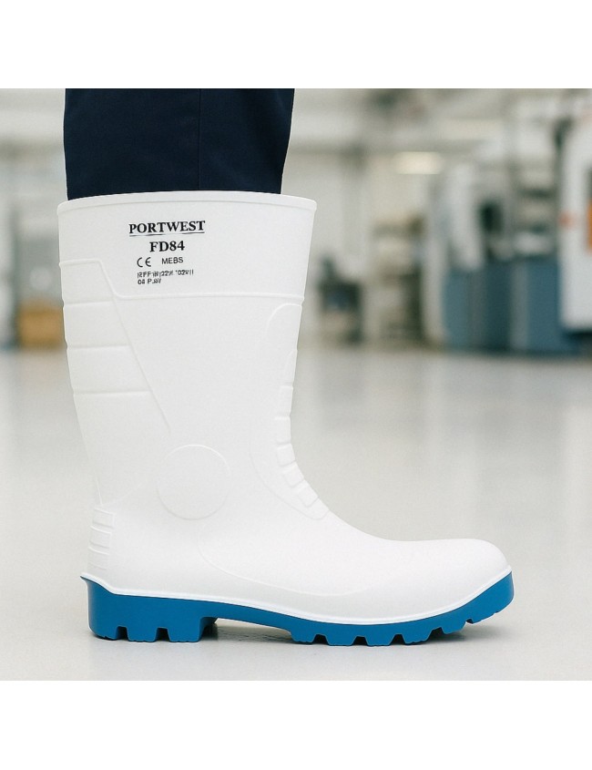 Kalosze ochronne białe z podnoskiem FD84 S4 CI FO