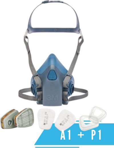 Półmaska 3M 7500 lakiernicza kompletna A1 + P1
