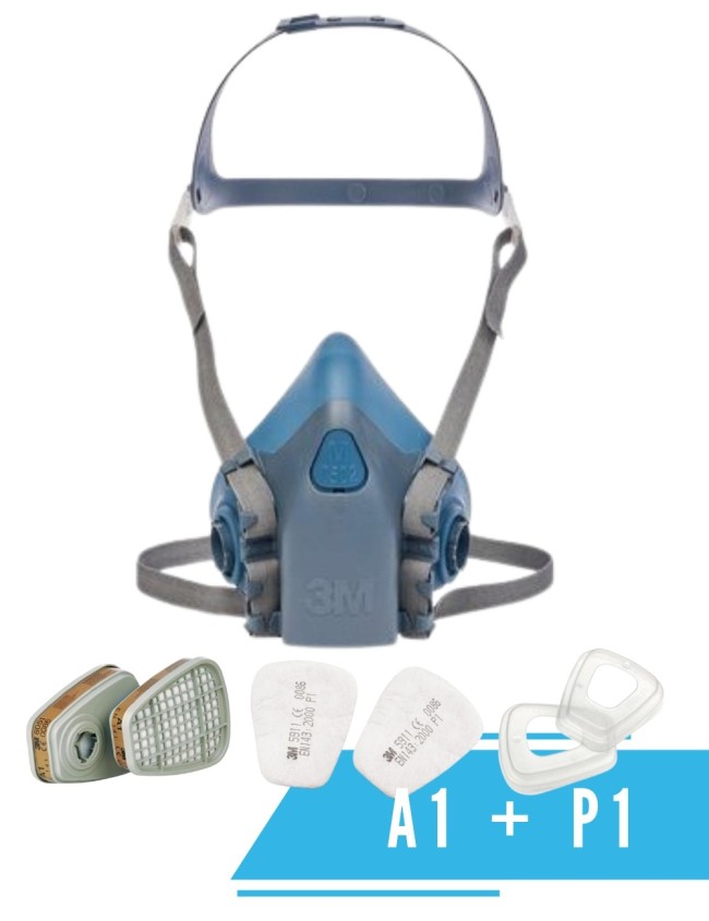 Półmaska 3M 7500 lakiernicza kompletna A1 + P1