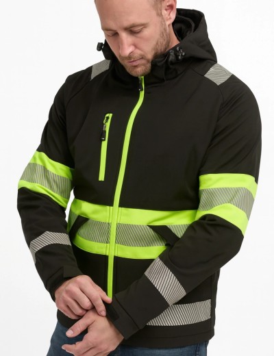 Signalinė softshell darbo striukė Bosafety Valencia C1