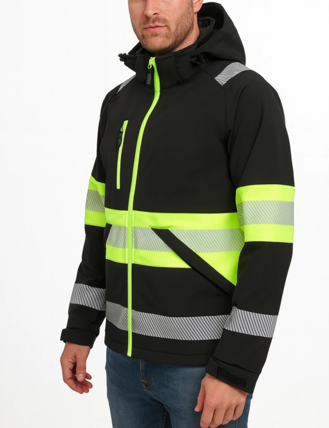 Signalinė softshell darbo striukė Bosafety Valencia C1