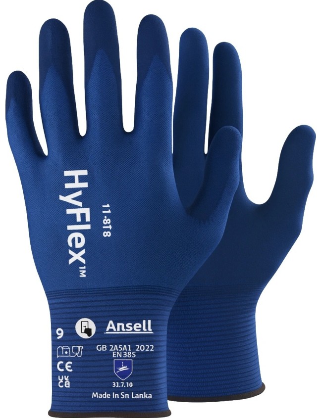 Darbo pirštinės Ansell 11-818 HyFlex