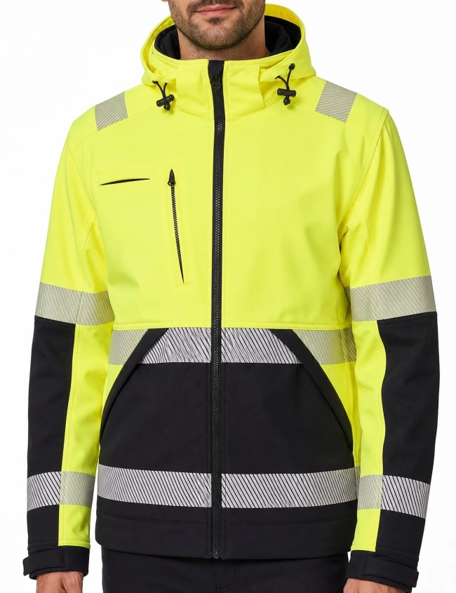 Signalinė softshell darbo striukė Bosafety Valencia C2